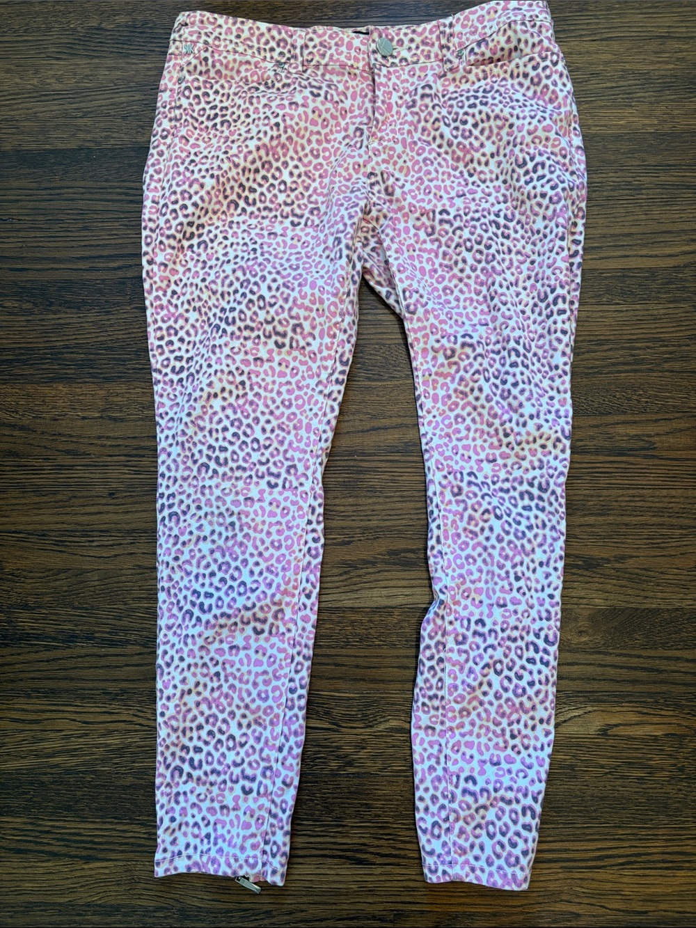 Kardashian Kollection Pink Leopard Print Cropped Pants